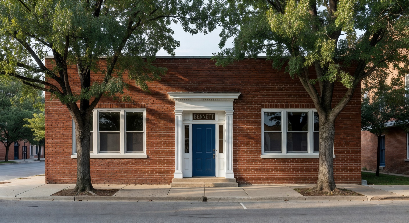 Bennett Funeral Home exterior on Maine Street in Quincy, Illinois